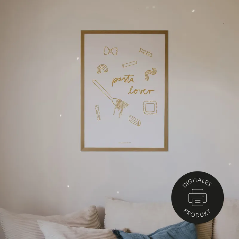 Design Poster mit verschiedenen Illustrationen rund um das Thema Pasta zum Download.