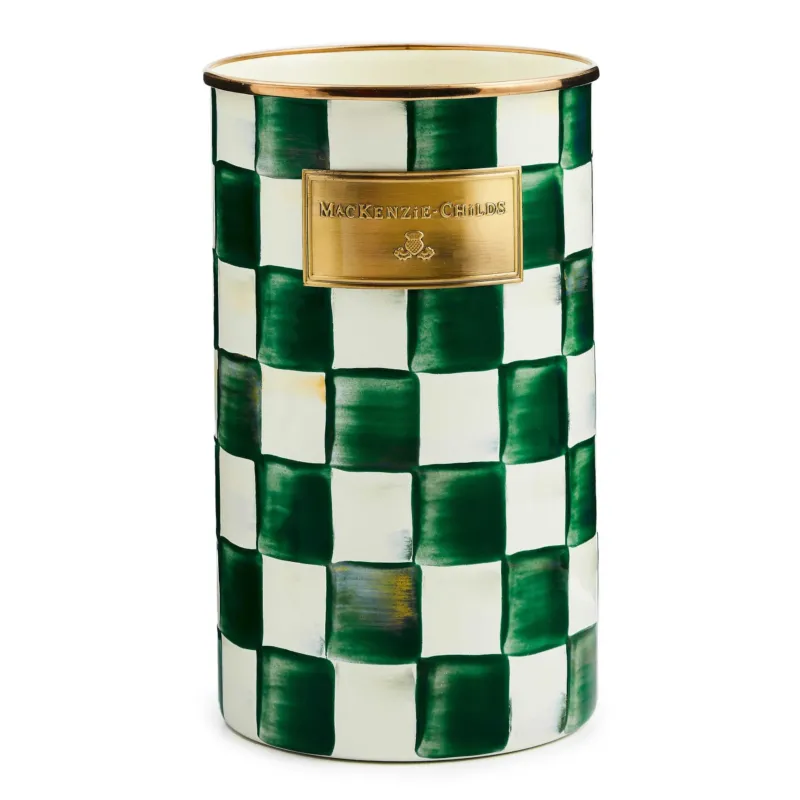 Emerald Check Utensil Holder by MacKenzie - Childs - |VESIMI Design| Luxury Bathrooms and Home Decor