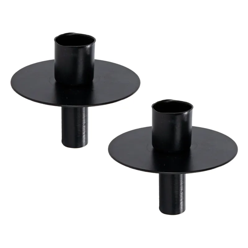 2er Set Kerzenhalter Aufsatz für Flaschen Metall Schwarz