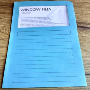 blaue Fenstermappe aus Papier