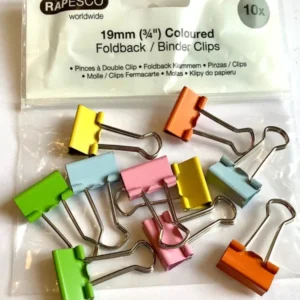 Foldback Clips Farbmix pastell 19mm rapesco 10St. - Polly Paper - Umweltfreundliche Schreibwaren