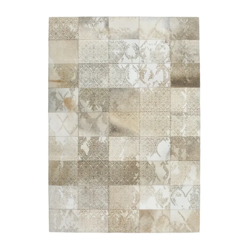 Teppich – Beige Leder, Natürliche Struktur, Premium Design, 140 cm - Cobra 343 | Kayoom