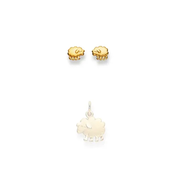 Gold-Classics Ohrstecker Gold 750 Gelbgold – Schaf Motiv - 1163.03247/0001