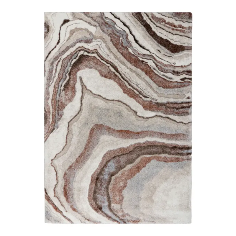 Teppich – Warme Terrakotta Töne, Weicher Kurzflor, Zeitlose Eleganz, 200 cm - Firenze 486 | Kayoom