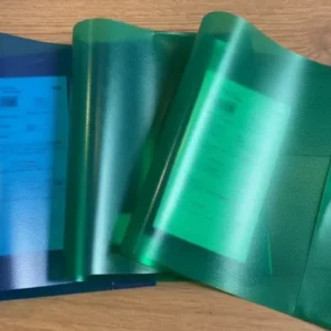 hHeftschoner A5-transparent-blau-gruen