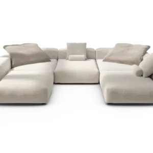 vetsak | Sofa Set 06 - Nub - Creme | Modular Sofa | 6.5 Seater | Big Sofa | U-Shape | Corner Sofa