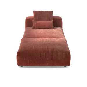 vetsak | Sofa Set 07 - Sun Lounger - Cord Velour - Brick | Modular Sofa | 2 Seater | Daybed | Chaiselounge