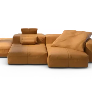 vetsak | Sofa Set 09 - The Island - Leather - Brown | Modular Sofa | 7 Seater | Sofa Island