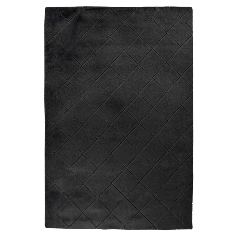 Teppich – Polyester Oberfläche, Geprägtes Muster, Schwarze Farbe, 160 x 230 cm - Imala 125 | Kayoom