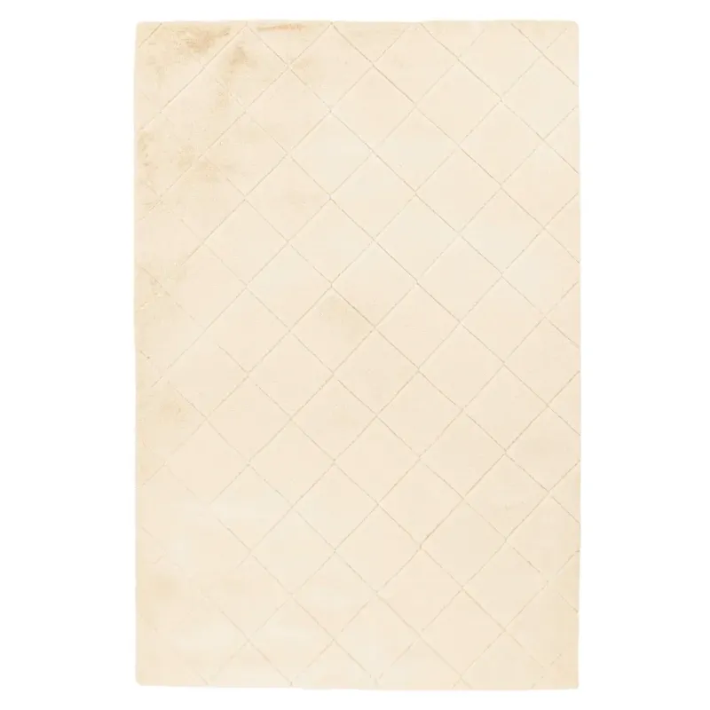 Teppich – Polyester Oberfläche, Geprägtes Muster, Creme Farbe,80 x 150 cm - Imala 125 | Kayoom