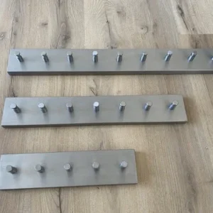 Wandgarderobe Metall, Garderobe Silber, 5, 7 und 9 Haken