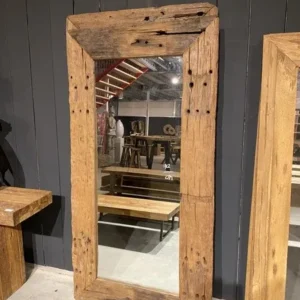 Spiegel Massivholz, Wandspiegel Altholz, Maße 195 x 100 cm