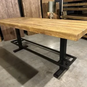 Bartisch Massivholz, Bartisch Metallgestell Tischplatte, Breite 240 cm