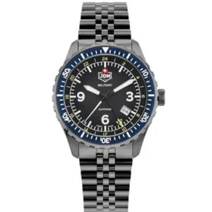 JDM Militär Wingman Herrenuhr aus schwarzem Stahl - JDM-WG028-02