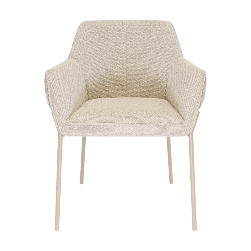 Esszimmerstuhl – Texture Stoff, Metall Gestell, Champagne Farbe - Mila | Kick Collection