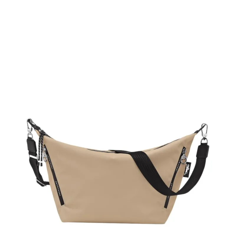 Lieblingstasche Le Pliage Energy beige crossbody bag with black adjustable strap and branded zipper details