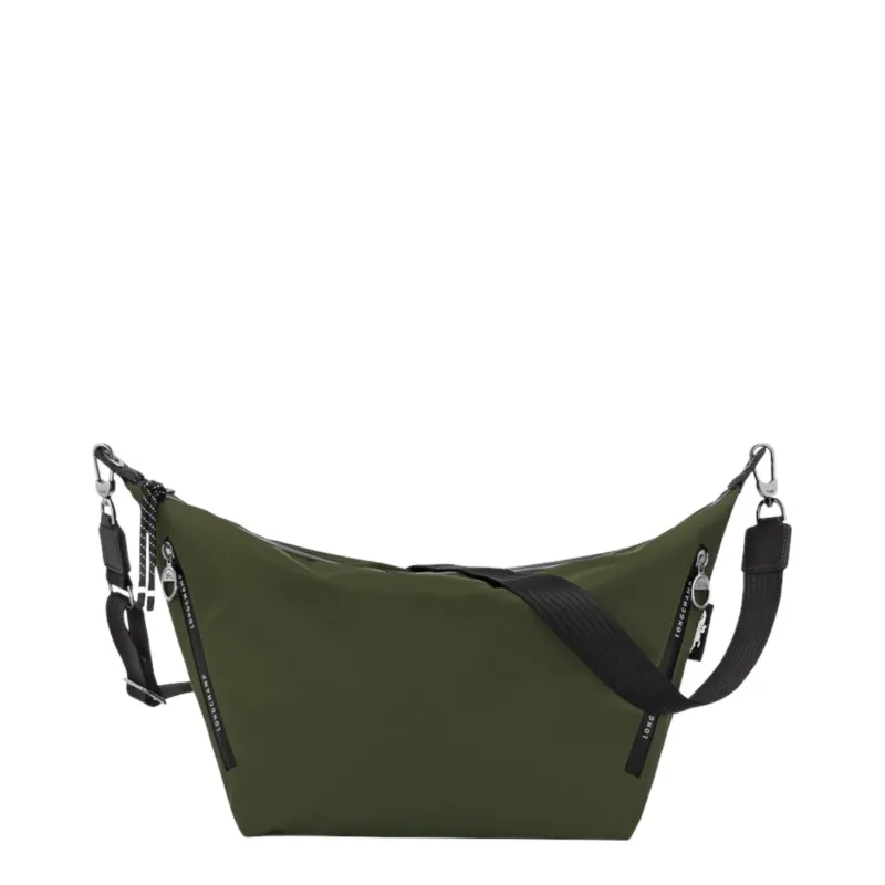 Lieblingstasche Le Pliage Energy medium crossbody bag in olive green nylon with black adjustable shoulder strap