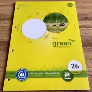 Arbeitsblock A4 kariert mit Rand 26 50Bl. gelocht