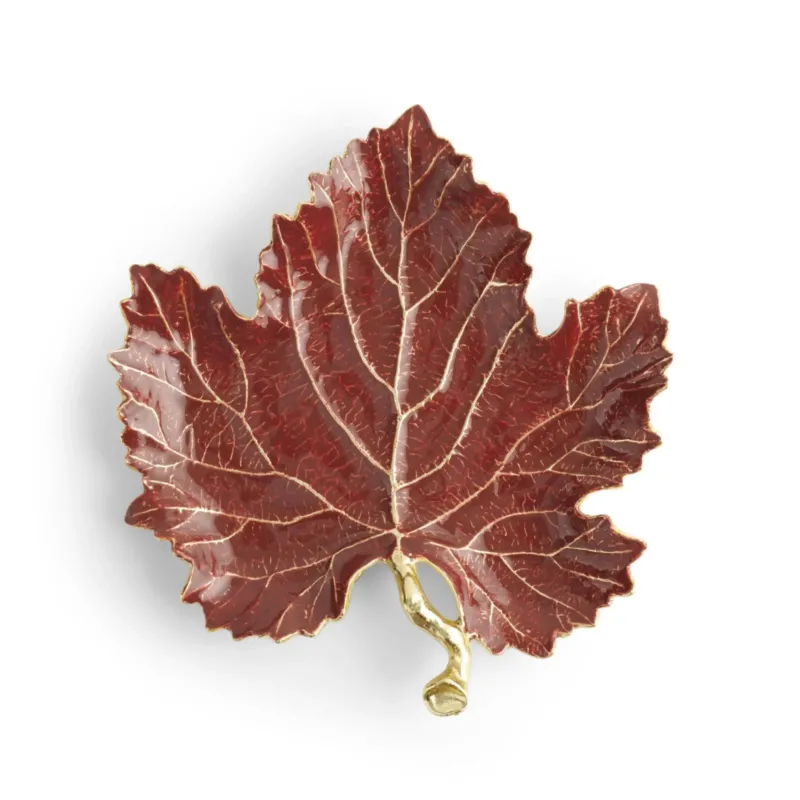 Michael Aram Decor Vine Grape Leaf Dish - Red - |VESIMI Design| Luxury Bathrooms and Home Decor
