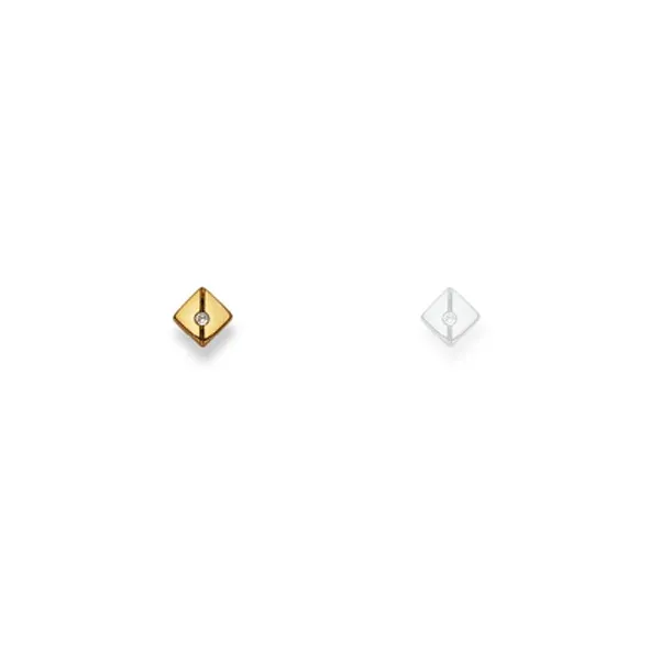 Ohrstecker Einzel – 750 Gelbgold, poliert, mit facettiertem Zirkonia - 1162.03030/0001