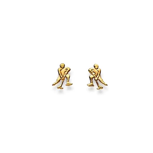 Ohrstecker Einzel Eishockey – 750 Gelbgold, poliert - 1163.02328/0004