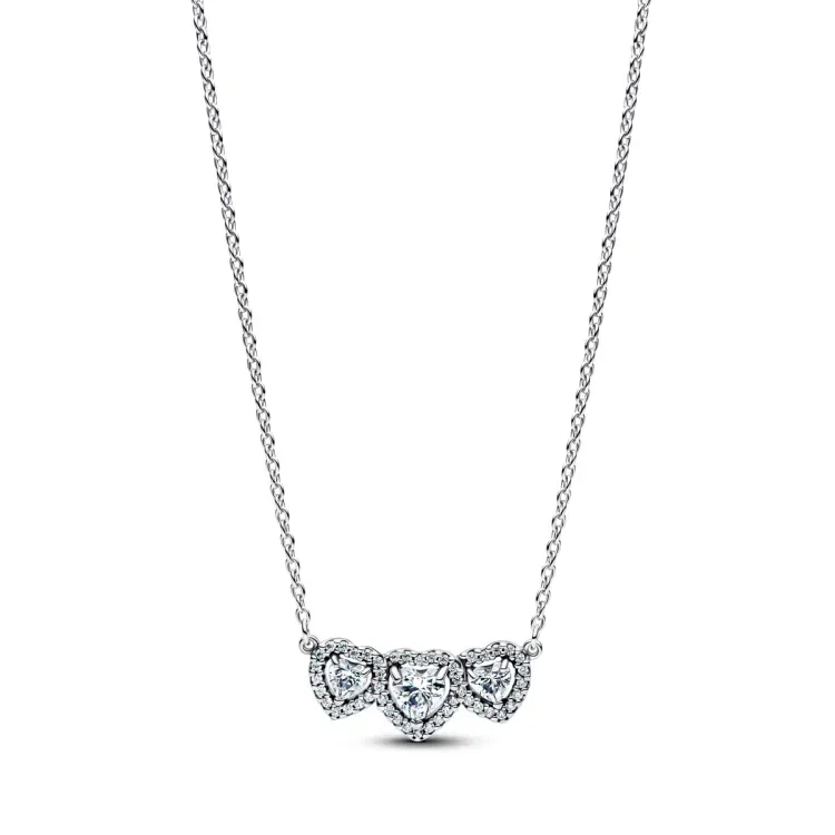 Pandora Strahlenkranz Herz Trilogie Halskette - 394412C01-45