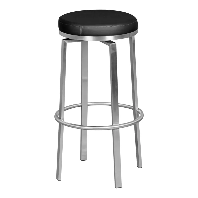 Barhocker Edelstahl, Barhocker rund schwarz, Sitzhöhe 76 cm