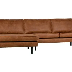 Ecksofa Ottomane links, Sofa cognac, modernes Ecksofa cognac, Breite 350 cm