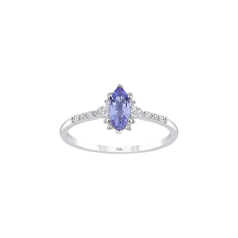 Roségold Diamantring mit Tansanit 0.57 ct in 585 oder 750 Gold