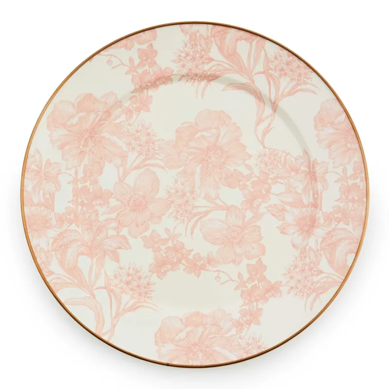 Rosy English Garden Enamel Charger/Plate - |VESIMI Design| Luxury Bathrooms and Home Decor