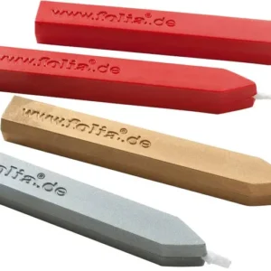 4 Siegelwachsstangen in rot, gold und silber