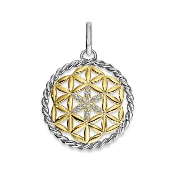 Silver Classics Lebensblume Anhänger Silber 925 Bicolor Zirkonia – 6551.08164/0001