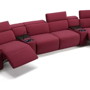 Stoff 4-Sitzer Kinosofa mit zwei Mittelkonsolen LORETO
