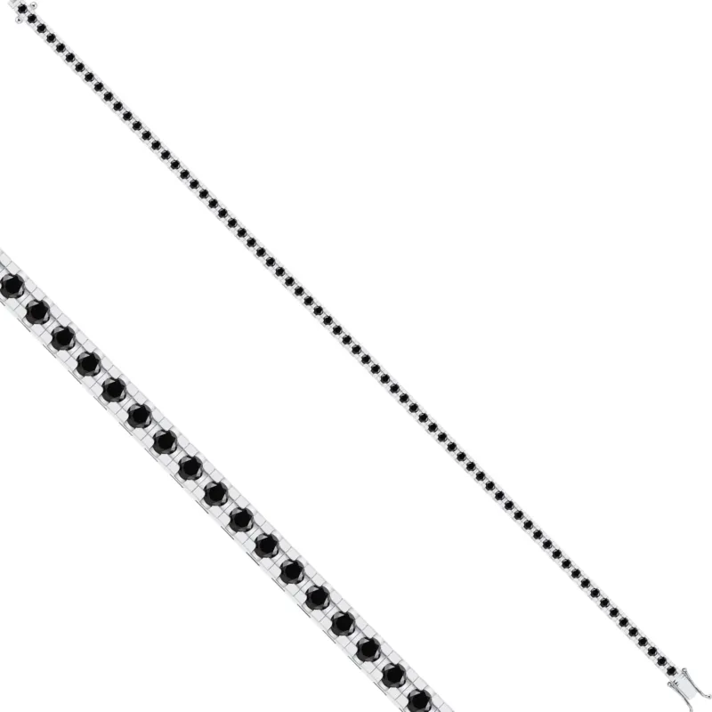 Tennisarmband mit 1.75 ct schwarzen Diamanten in 585 oder 750 Weissgold
