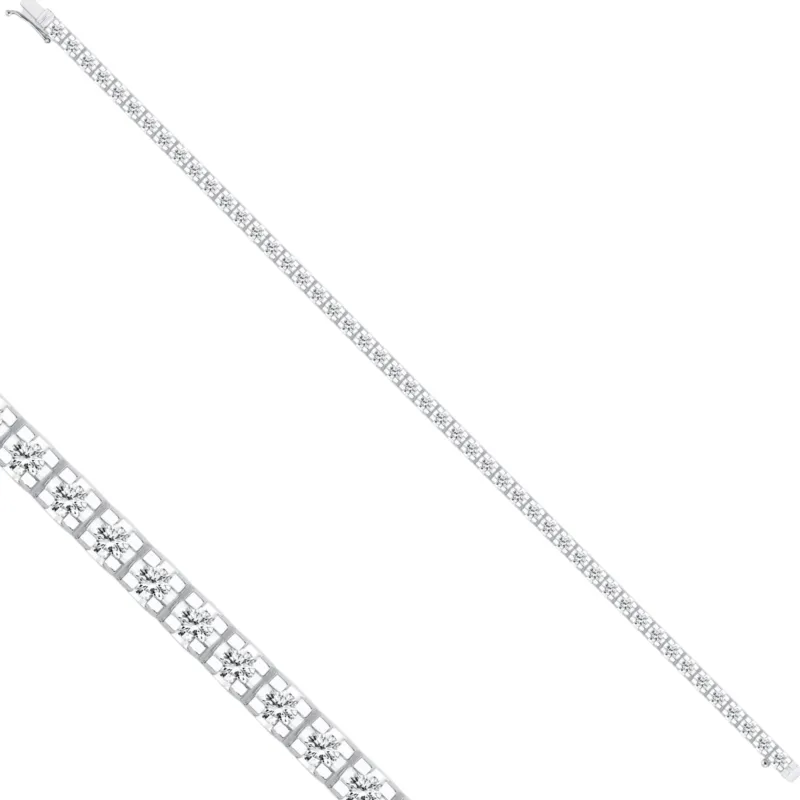 Tennisarmband mit 2.14 ct Diamanten in 585 oder 750 Weissgold