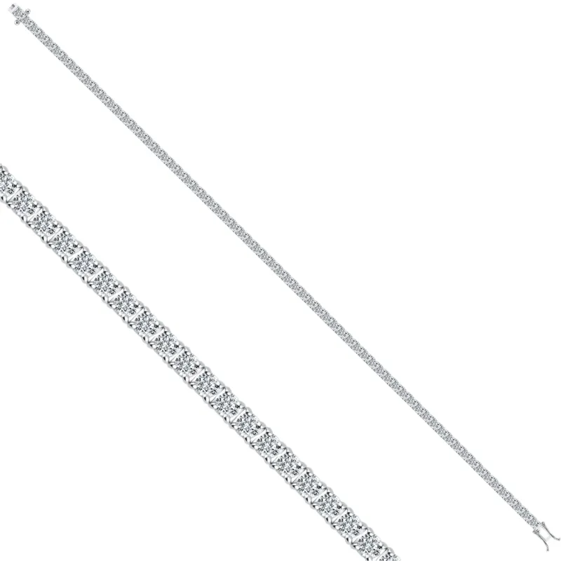 Tennisarmband mit 2.90 ct Diamanten in 585 oder 750 Weissgold
