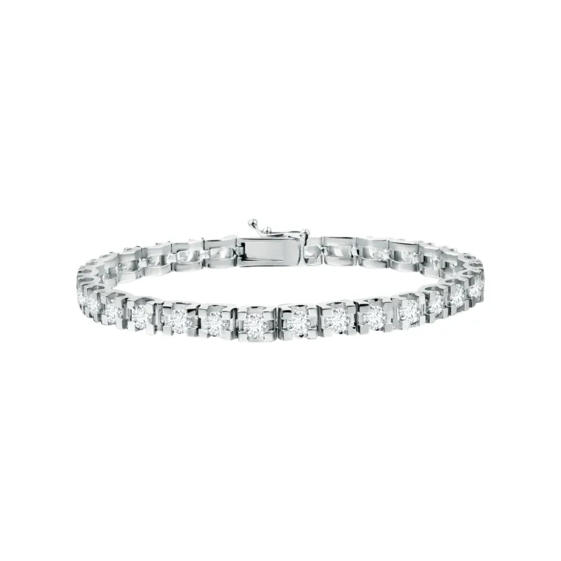 Tennisarmband mit 7.09 ct Diamanten in 585 oder 750 Weissgold