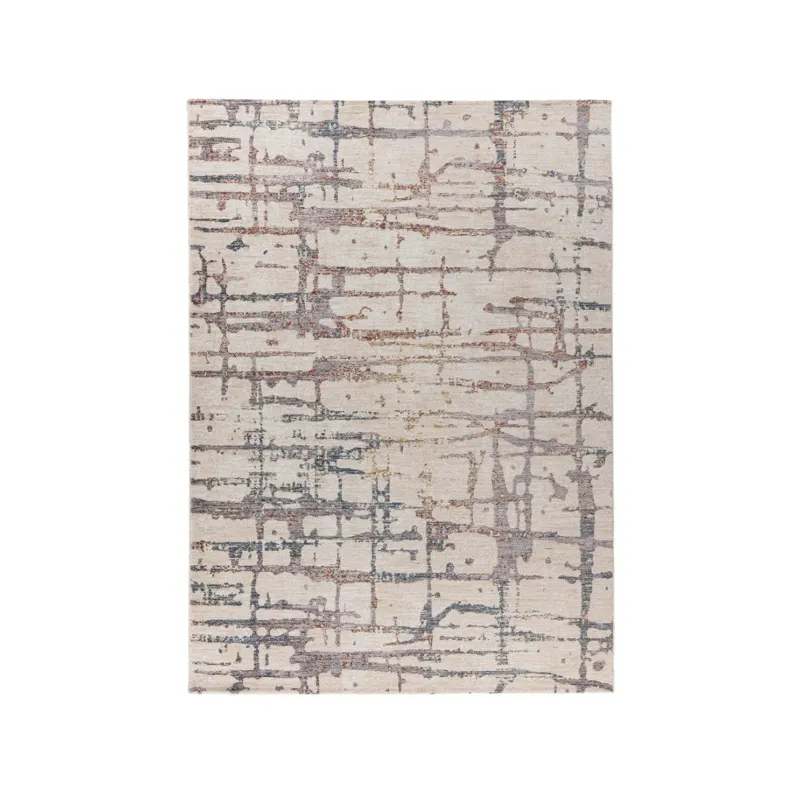 Teppich – Polyester Oberfläche, Künstlerisches Design, Creme Farbe, 160 x 230 cm - Jaka 325 | Kayoom