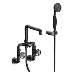 Water Pipes Design Industrial Black Matte Finish Bathtub Faucet - |VESIMI Design| Luxury and Rustic bathrooms online