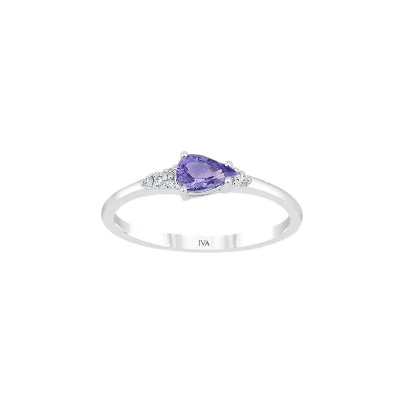 Weissgold Diamantring mit Tansanit 0.41 ct in 585 oder 750 Gold