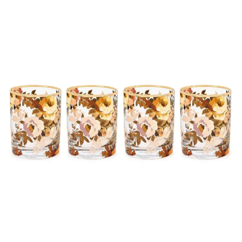 Wild Rose Tumbler Glass, Set of 4