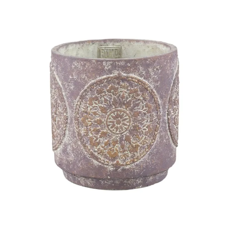 Zementtopf - Tomisin Purple 16.0 x 16.0 x 17.0 cm von PTMD - Esszett Luxury | Stilvolles Wohnen mit Charakter